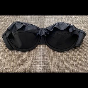 NWOT Black Strapless Bikini Top